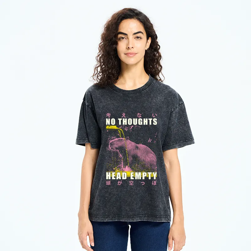 Tokyo-Tiger No Thoughts Head Empty Washed T-Shirt