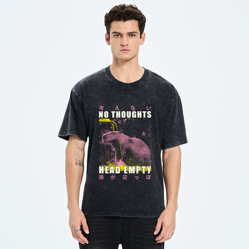 Tokyo-Tiger No Thoughts Head Empty Washed T-Shirt