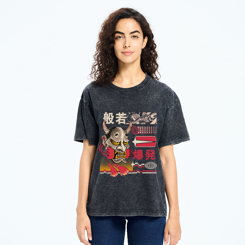 Tokyo-Tiger Hannya Mask Japanese Washed T-Shirt