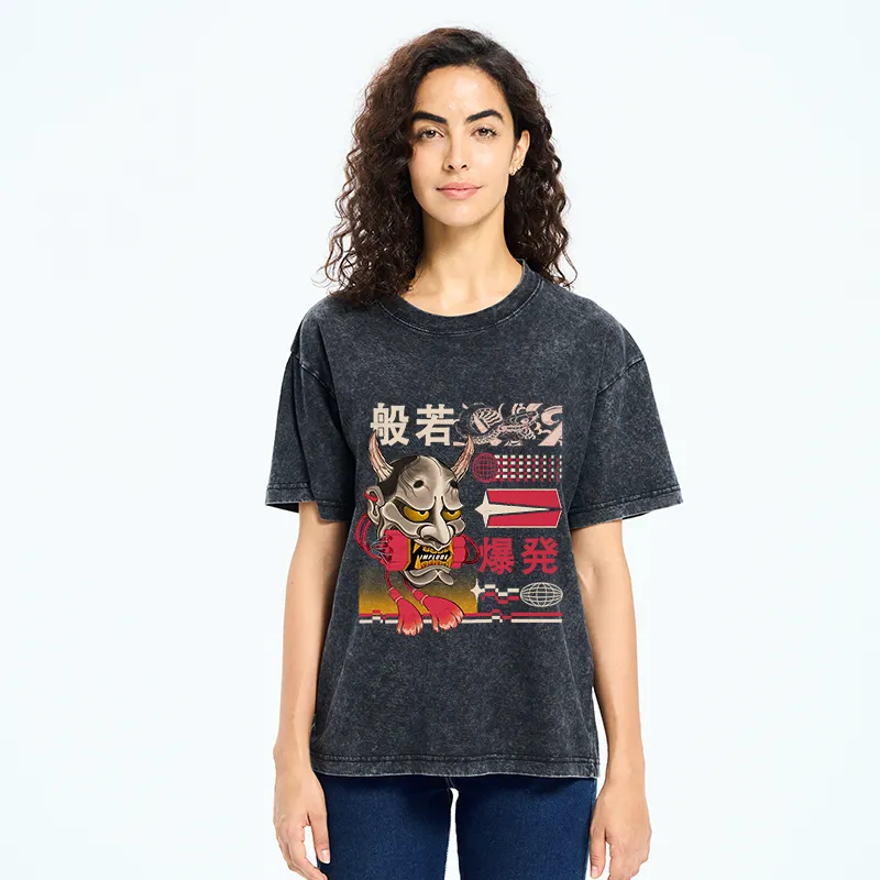 Tokyo-Tiger Hannya Mask Japanese Washed T-Shirt