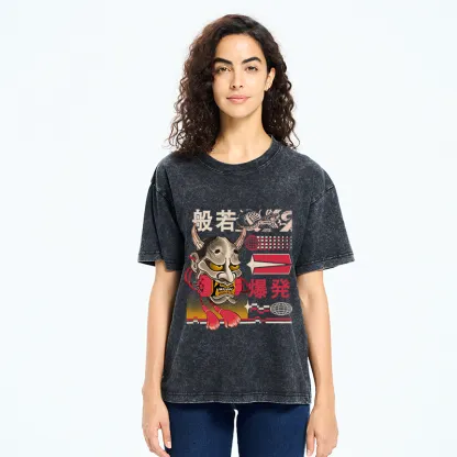 Tokyo-Tiger Hannya Mask Japanese Washed T-Shirt