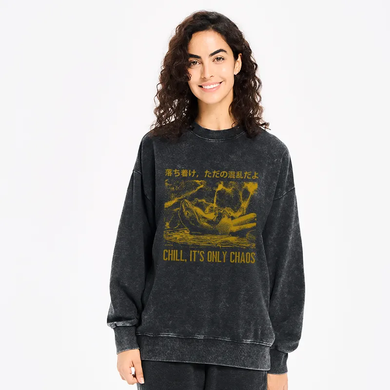 Tokyo-Tiger Cool Frog Japanese Washed Sweatshirt
