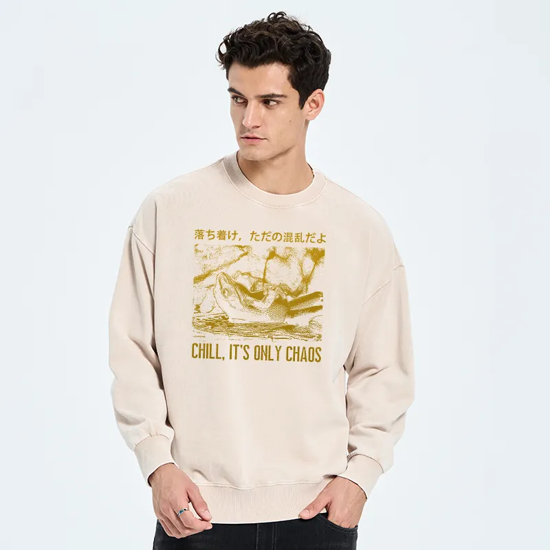 Tokyo-Tiger Cool Frog Japanese Washed Sweatshirt
