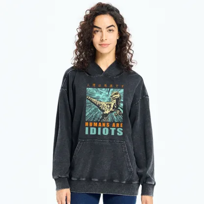 Tokyo-Tiger Mocking Dinosaurs Japanese Washed Hoodie
