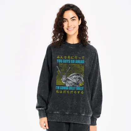 Tokyo-Tiger Slow Snail Japanese Washed Sweatshirt