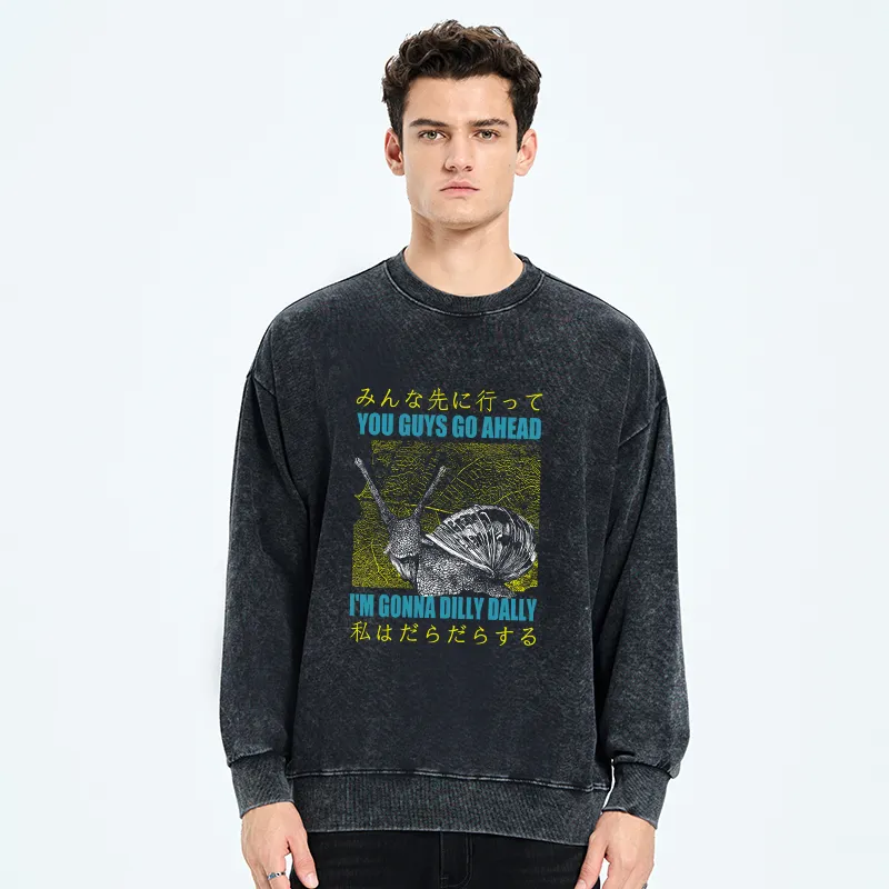 Tokyo-Tiger Slow Snail Japanese Washed Sweatshirt