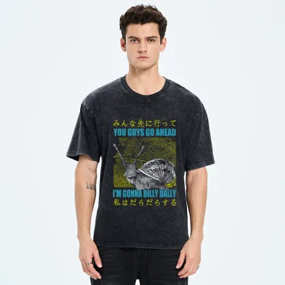 Tokyo-Tiger Slow Snail Japanese Washed T-Shirt
