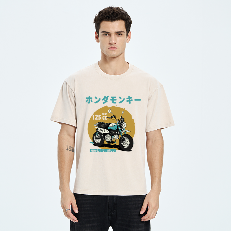 Tシャツ・カットソー HONDA MOTORCYCLE Speed Track nylon Tshirt Beige Tokyo-Tiger Honda Motorcycle Japanese Washed T-Shirt Sale