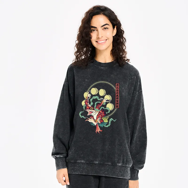 Tokyo-Tiger Frog Monster Japanese Washed Sweatshirt