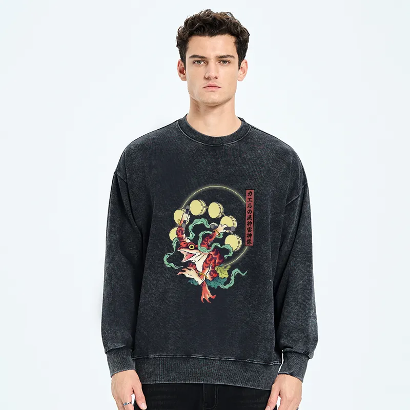 Tokyo-Tiger Frog Monster Japanese Washed Sweatshirt