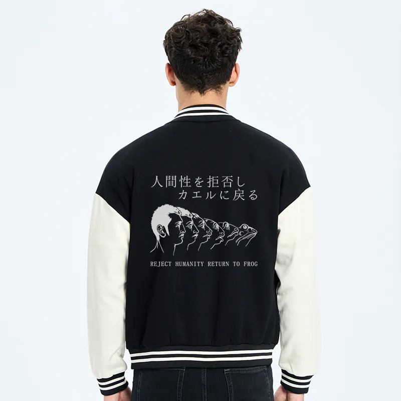Tokyo-Tiger Return To Frog Embroidery Varsity Jacket