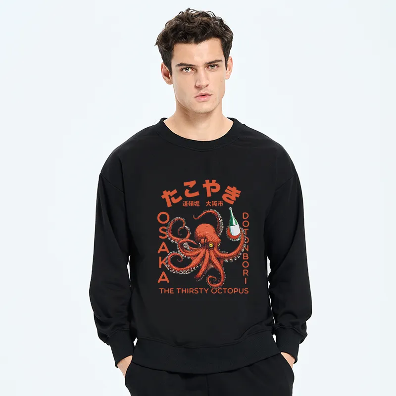 Tokyo-Tiger Octopus Drinks Soju Sweatshirt