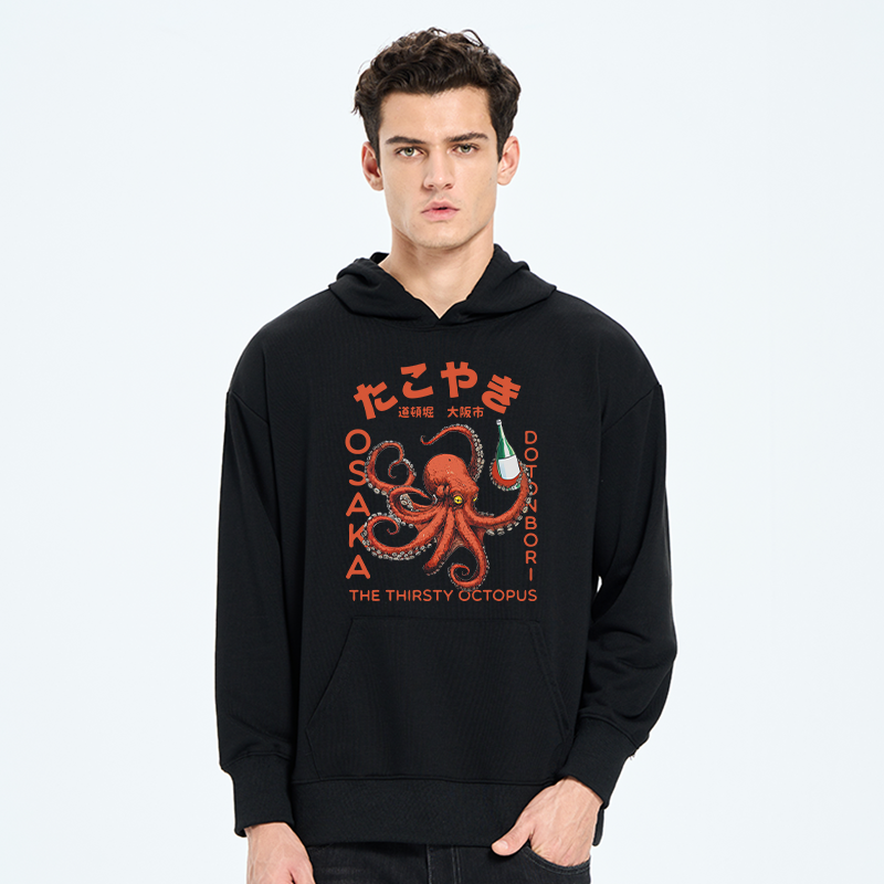 Tokyo-Tiger Octopus Drinks Soju Classic Hoodie