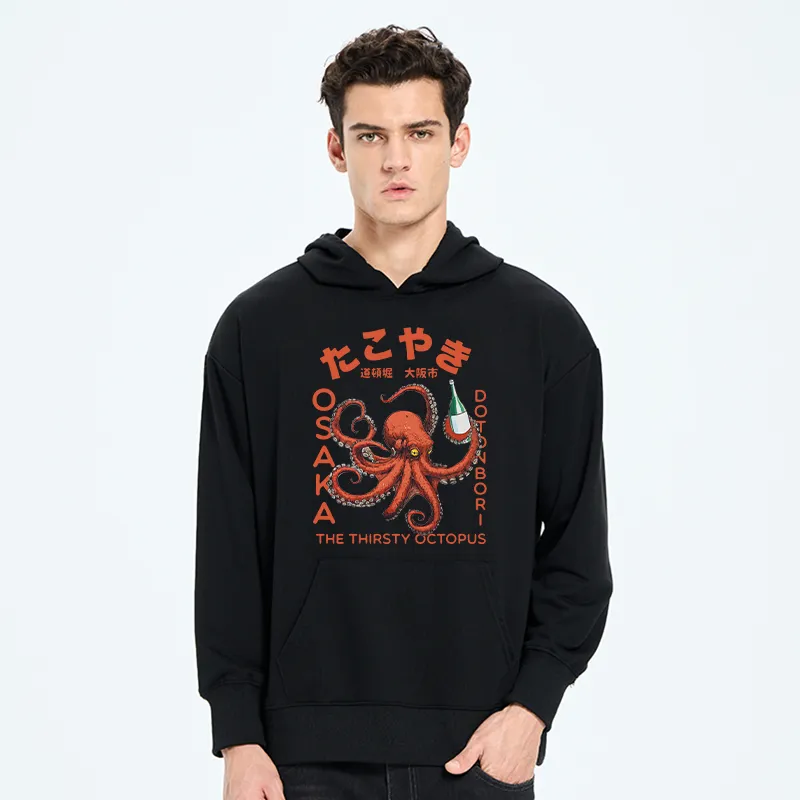 Tokyo-Tiger Octopus Drinks Soju Classic Hoodie