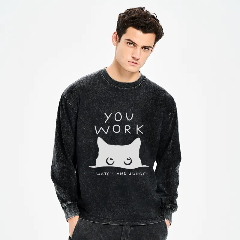 Tokyo-Tiger A Cat That Spies Washed Long Sleeve T-Shirt