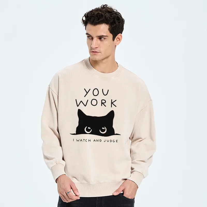Tokyo-Tiger A Cat That Spies Washed Sweatshirt-tokyo-tiger