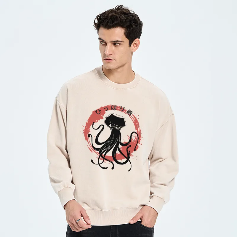 Tokyo-Tiger Vintage Octopus Japanese Washed Sweatshirt
