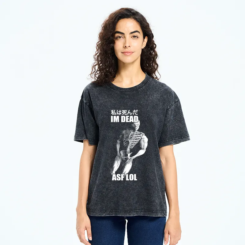 Tokyo-Tiger I'm Dead Asf Lol Washed T-Shirt