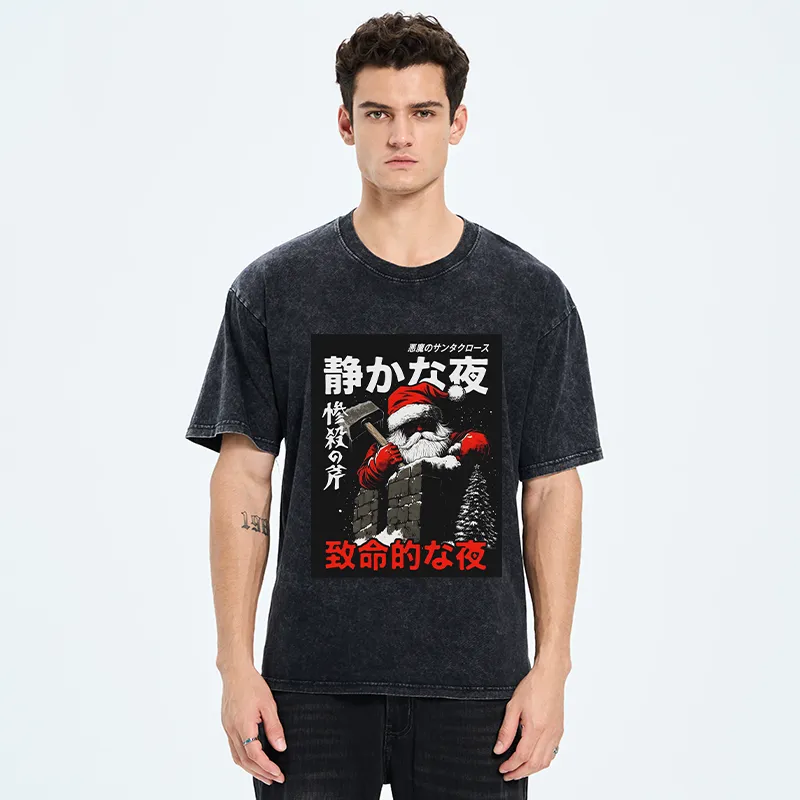 Tokyo-Tiger Not So Silent Night Washed T-Shirt
