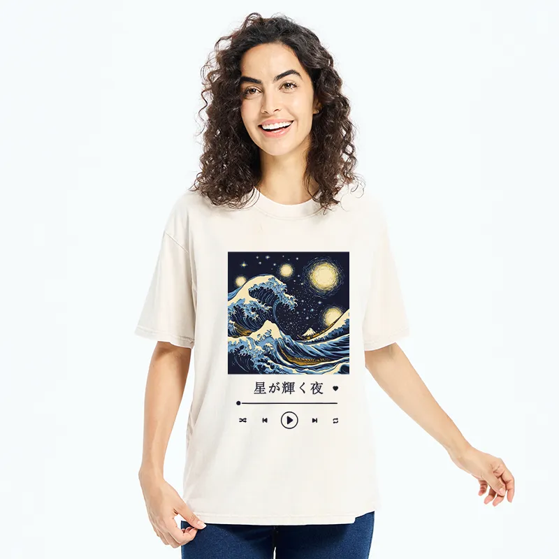 Tokyo-Tiger A Starry Night Washed T-Shirt