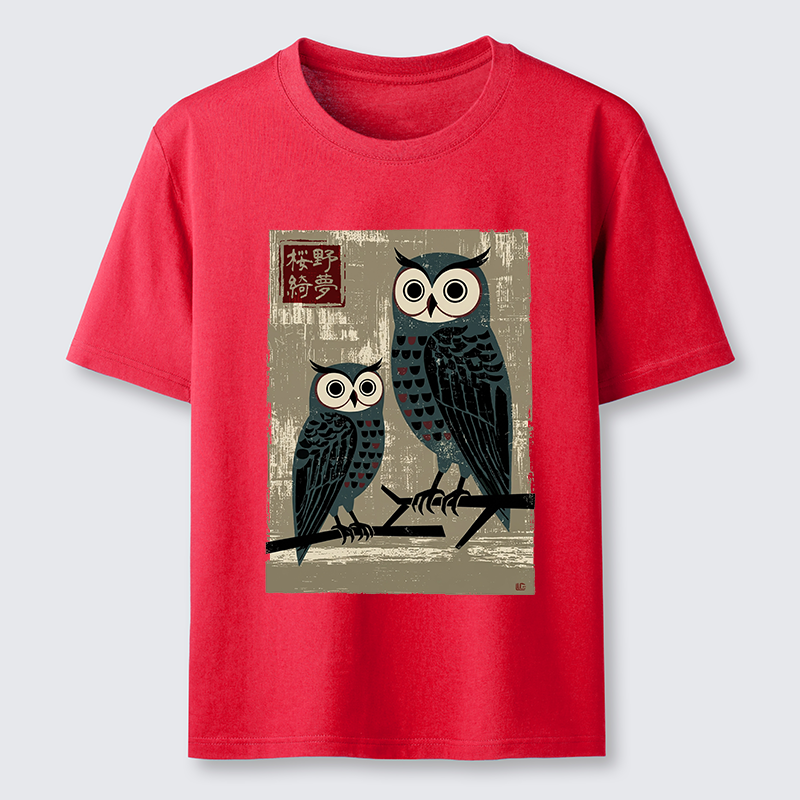 Tokyo-Tiger Japanese Style Retro Owls Classic T-Shirt