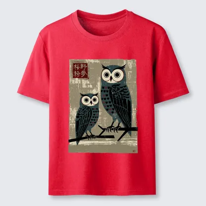 Tokyo-Tiger Japanese Style Retro Owls Classic T-Shirt