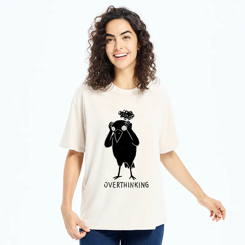 Tokyo-Tiger Crow Lost In Thought Washed T-Shirt