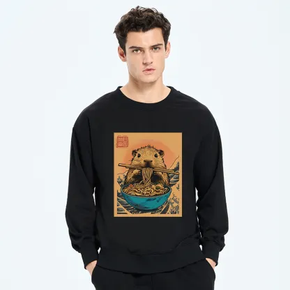 Tokyo-Tiger Opossum Eats Ramen Sweatshirt