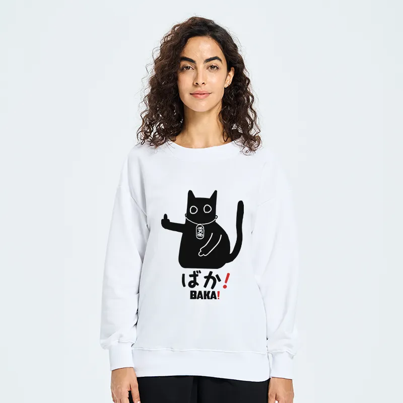 Tokyo-Tiger Japanese Baka Cat Circle Sweatshirt
