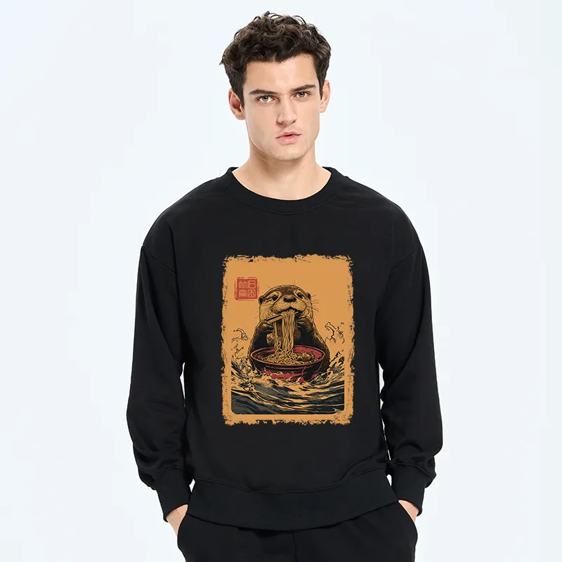 Tokyo-Tiger Ramen Lover Otter Circle Sweatshirt