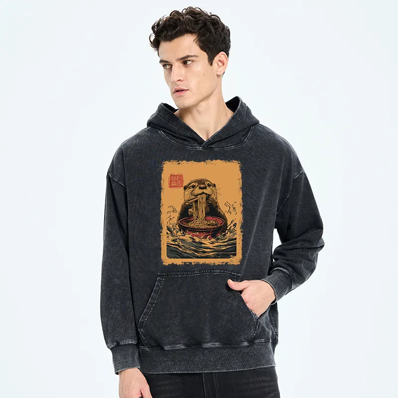 Tokyo-Tiger Ramen Lover Otter Washed Hoodie