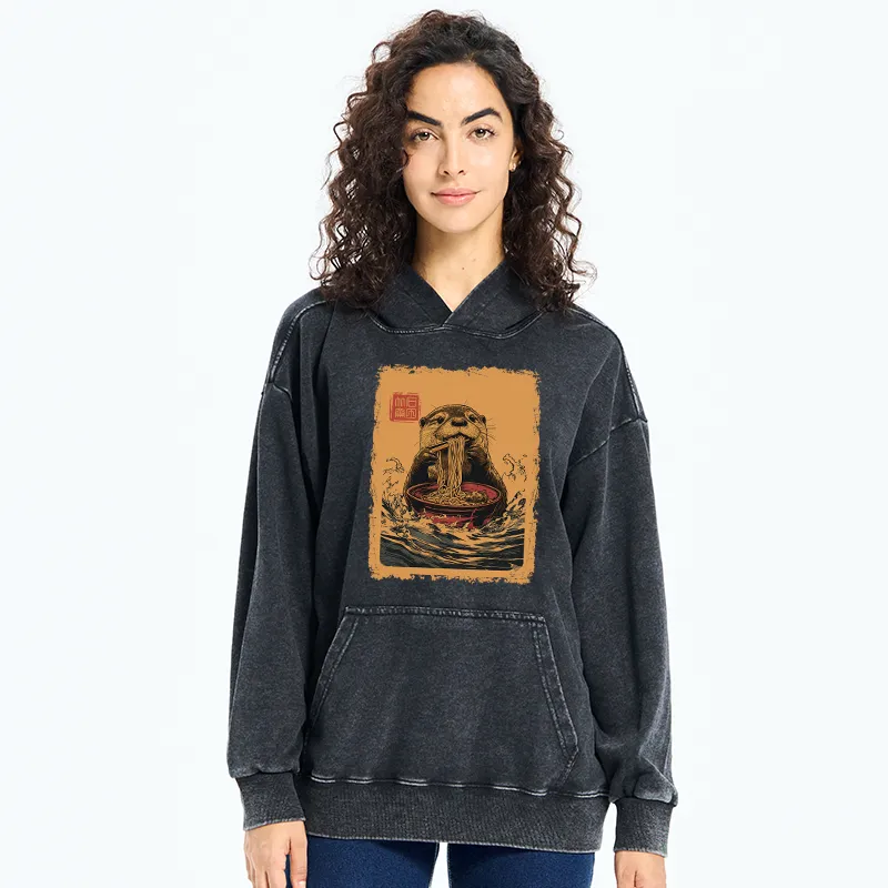 Tokyo-Tiger Ramen Lover Otter Washed Hoodie