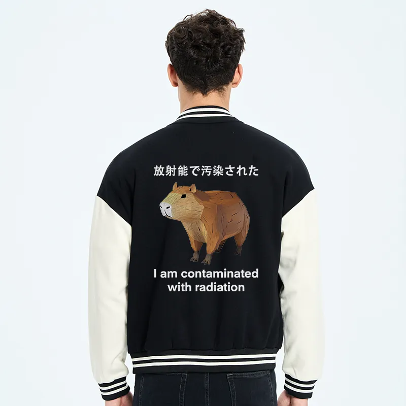 Tokyo-Tiger Capybara Contaminated By Radiation Embroidery Varsity Jacket