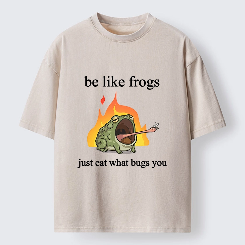 Tokyo‑Tiger Funny Fire Frog Meme Washed T‑Shirt