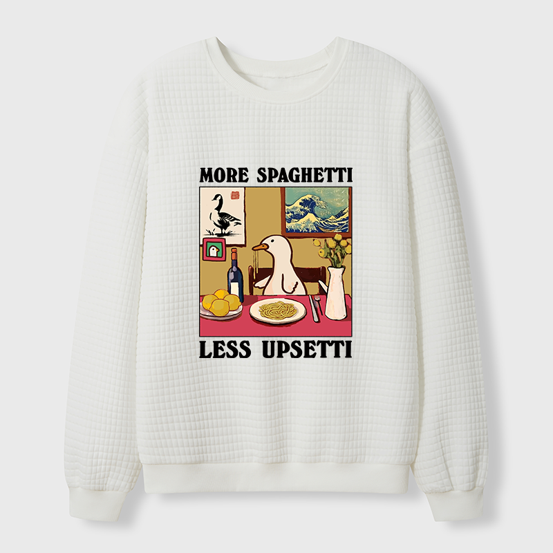 Tokyo-Tiger More Spaghetti Less Upsetti Goose Waffle Sweatshirt