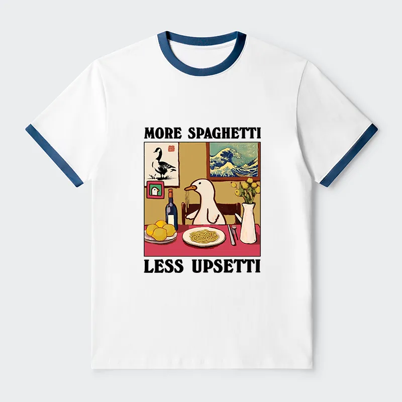 Tokyo-Tiger More Spaghetti Less Upsetti Goose Contrast Trim T-Shirt