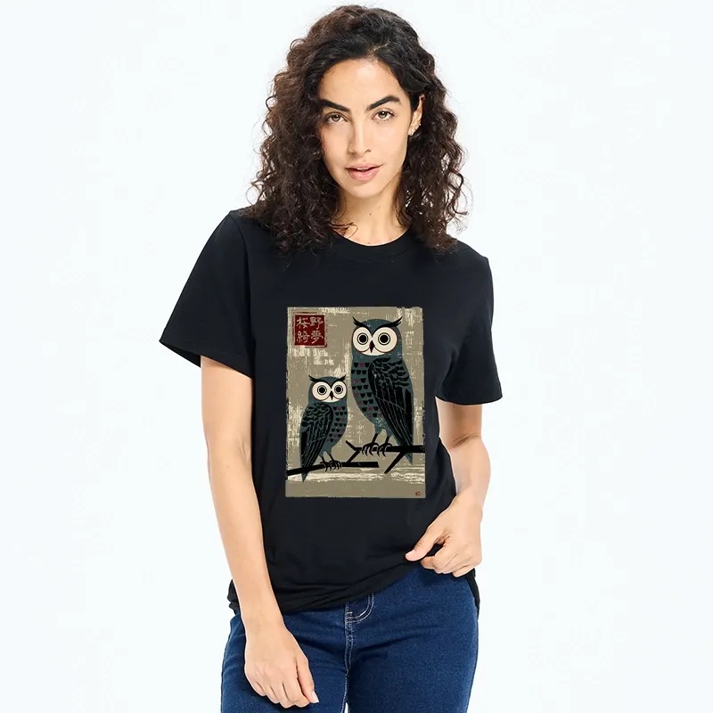 Tokyo-Tiger Japanese Style Retro Owls Classic T-Shirt