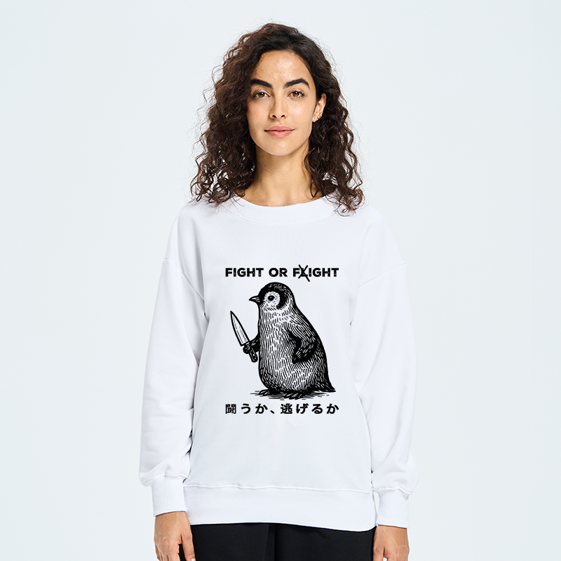 Tokyo-Tiger Funny Fight Or Flight Classic Sweatshirt