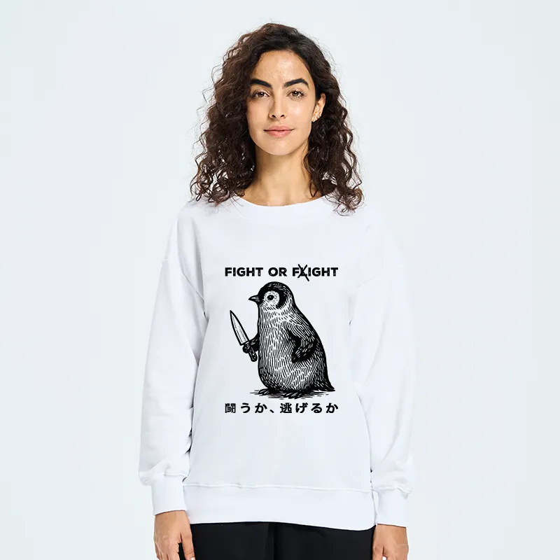 Tokyo-Tiger Funny Fight Or Flight Classic Sweatshirt