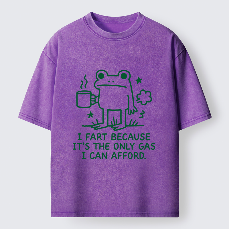 Tokyo-Tiger Funny Cute Frog Gas Meme Washed T-Shirt