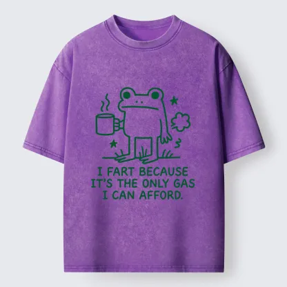 Tokyo-Tiger Funny Cute Frog Gas Meme Washed T-Shirt