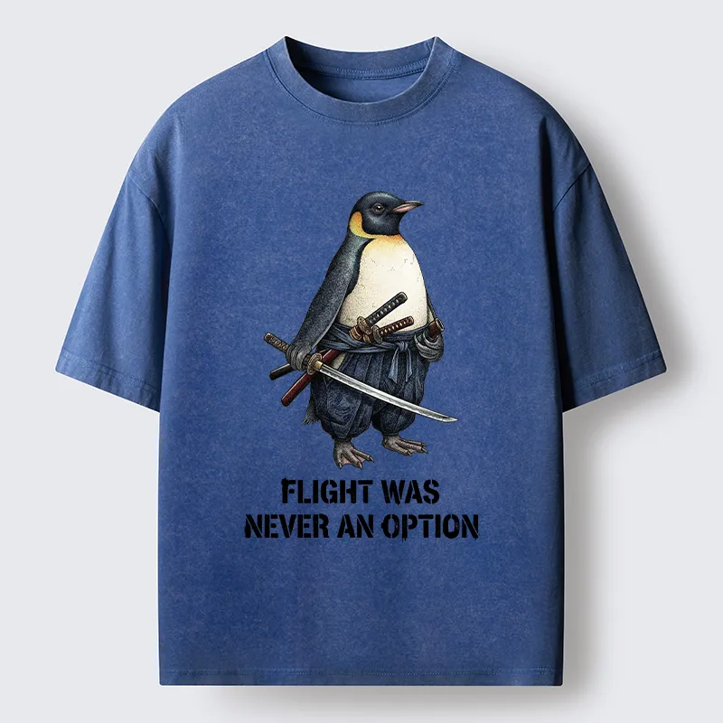 Tokyo-Tiger Funny Warrior Penguin With Sword Meme Washed T-Shirt