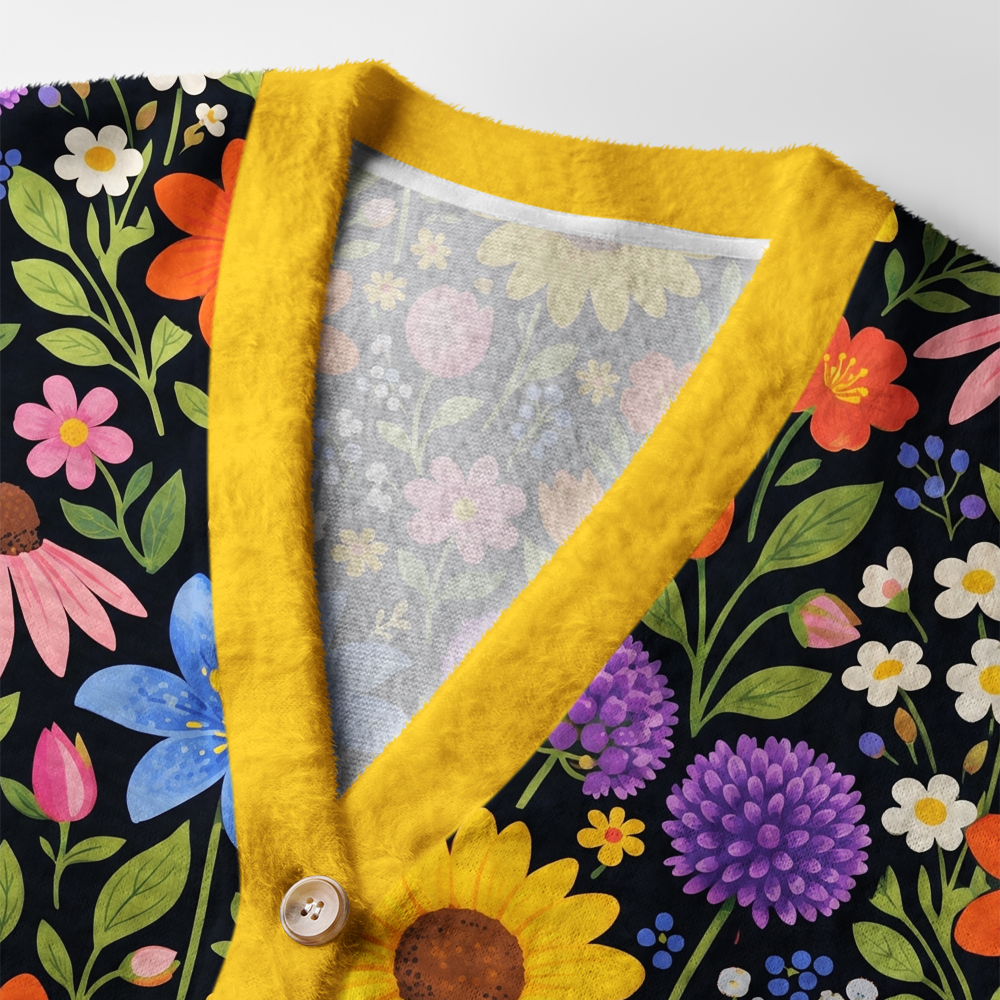 Tokyo-Tiger Let Peace Bloom Ugly Cardigan Sweater
