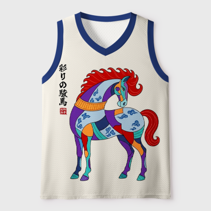 Tokyo-Tiger Vibrant Floral Japanese Steed Mesh Tank Top