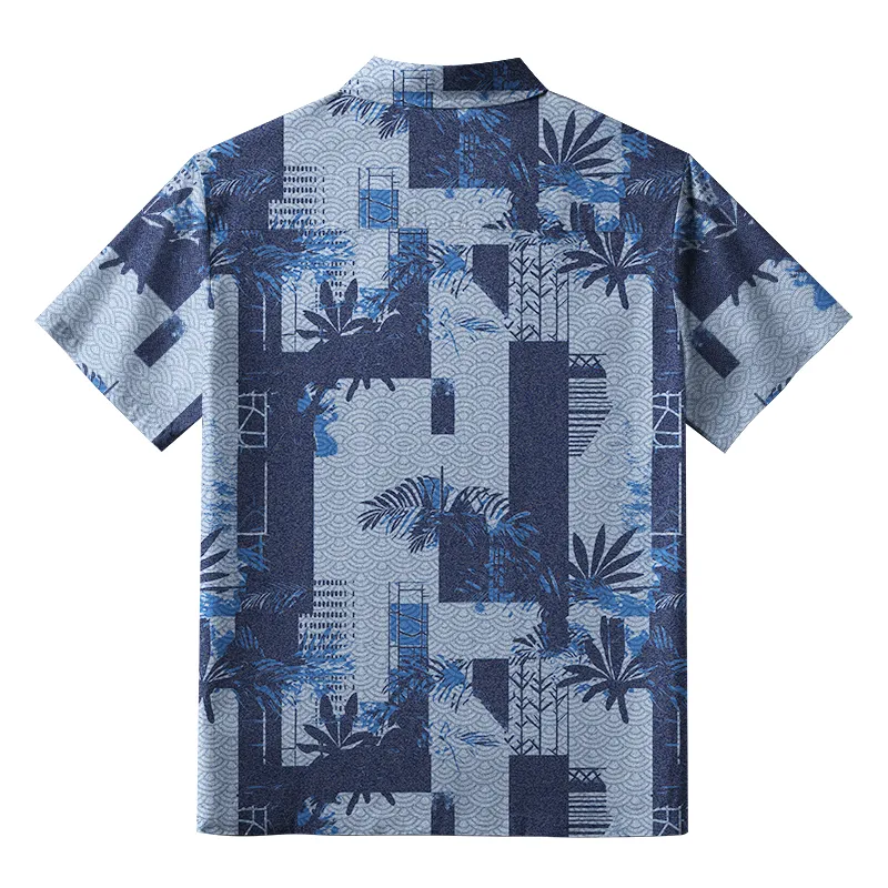 Tokyo-Tiger Palms Meets Geometric Art Button-up Shirt