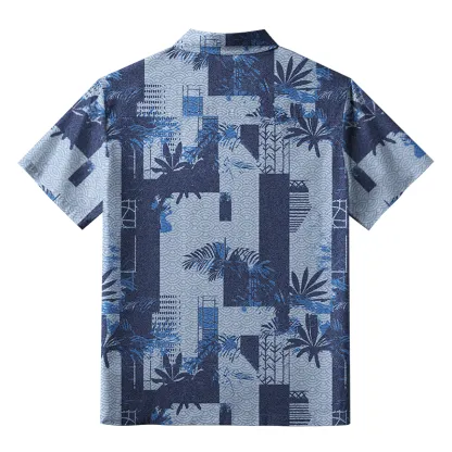 Tokyo-Tiger Palms Meets Geometric Art Button-up Shirt