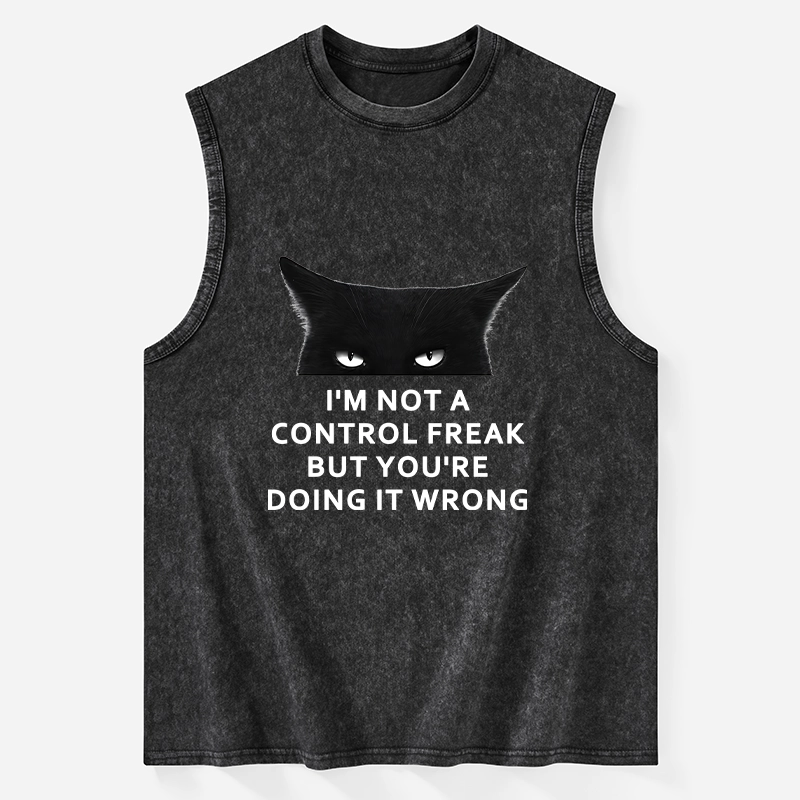 Tokyo-Tiger Control Freak Funny Washed Tank
