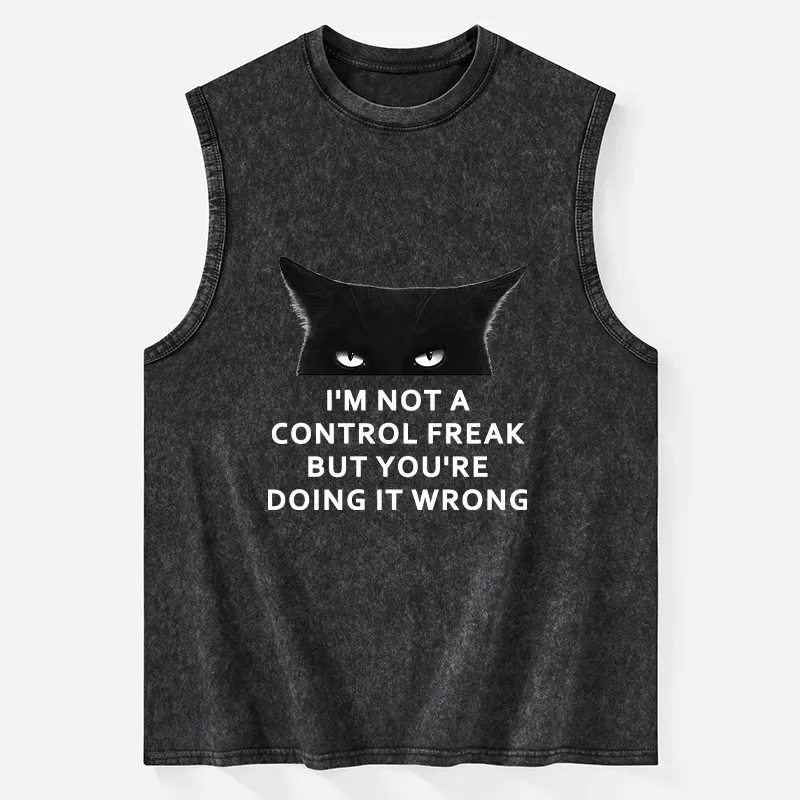 Tokyo-Tiger Control Freak Funny Washed Tank