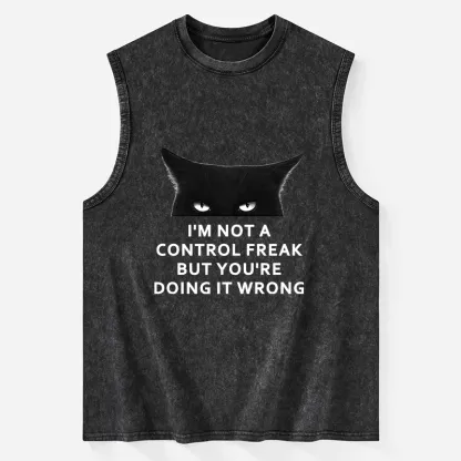 Tokyo-Tiger Control Freak Funny Washed Tank
