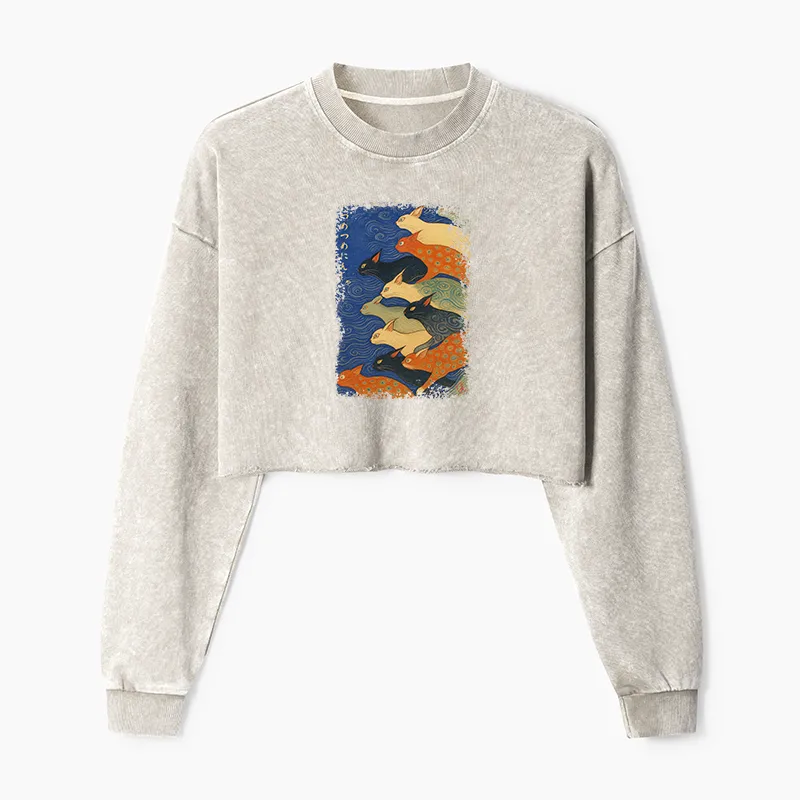 Tokyo-Tiger Claw-some Ninja Washed Crop Sweatshirt